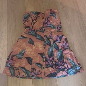 urban outfitters floral strapless dress